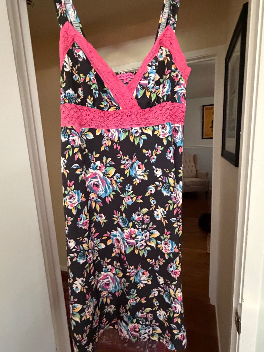 Betsey Johnson Floral & Lace Slip Dress